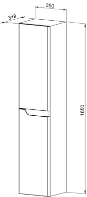 Шкаф пенал Orange Milano 35-05 РМ 35-05 KU Белый