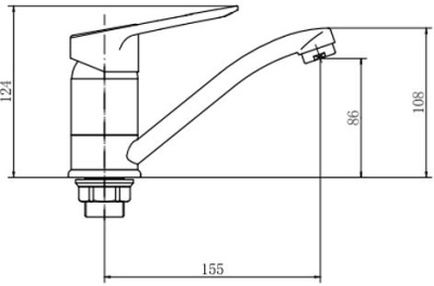 Смеситель для кухни Fashun A4507-2 Хром