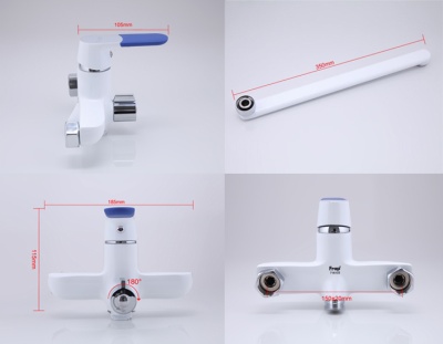 Смеситель для ванны Frap F2234 универсальный Белый Хром