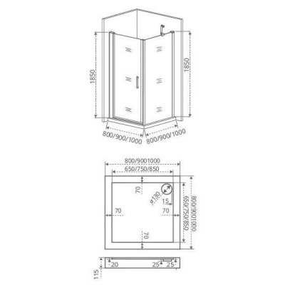 Душевой уголок Good Door Fantasy CR-80-F-CH 80x80 профиль Хром стекло прозрачное с рисунком