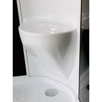 Душевая кабина Royal Bath НК 100x100 RB100HK7-WC-CH с гидромассажем стекло матовое задняя стенка Белая