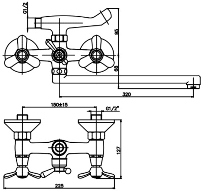 Смеситель для ванны Mixmaster Master-141 MR0014 универсальный Хром