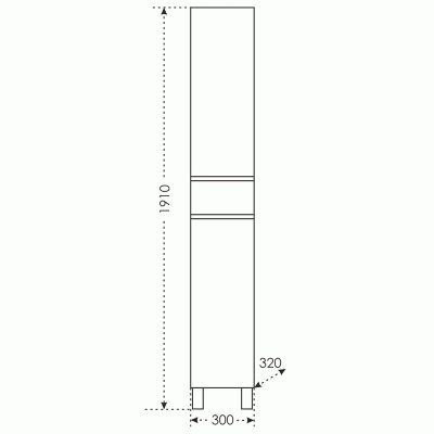 Шкаф пенал СанТа Марс 30 Белый