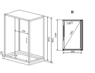 Душевая кабина Timo Helma 90x120 H-520R с гидромассажем