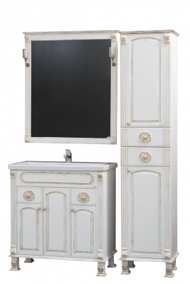 Зеркало Cerutti SPA София 95 6603 со светильниками Белое Золото