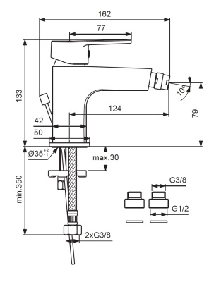 Смеситель для биде Vidima Hype BA397AA Хром