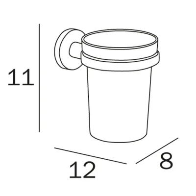 Стакан для зубных щеток Inda One A2410ANE03 Черный матовый