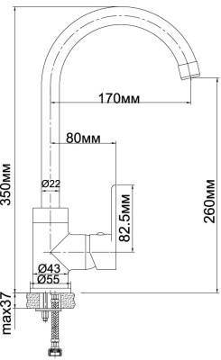 Смеситель для кухни Aquanet Massima SD21125 Хром
