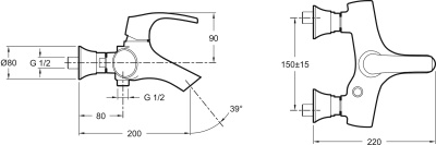 Смеситель для ванны Jacob Delafon Symbol E71680-CP Хром
