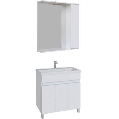 Комплект мебели для ванной San Star Квадро 80 126.1-1.4.1.+8000UF+128.1-2.4.1. Белый