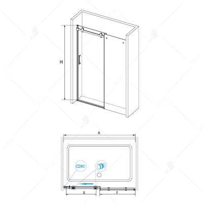 Душевая дверь в нишу RGW Tornado TO-14 160 профиль Хром стекло прозрачное