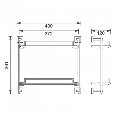 Стеклянная полка Aquanet 4752 Хром