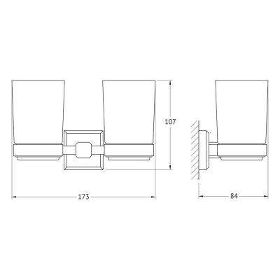 Стакан для зубных щеток Artwelle Hagel 9928A двойной Хром