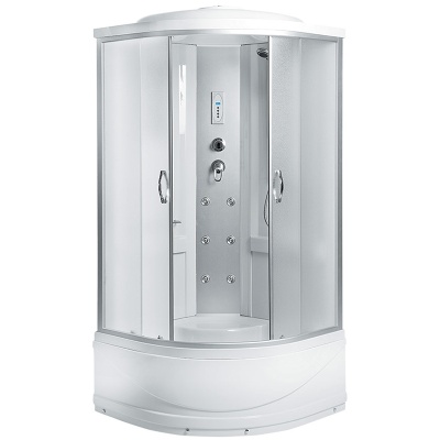 Душевая кабина Erlit Comfort ER2509TP 90x90 с гидромассажем профиль Матовый хром стекло матовое