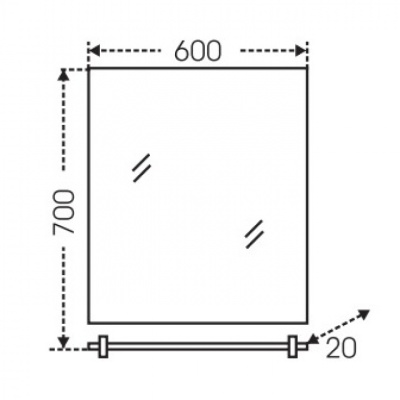 Зеркало СанТа Виктория 60 700012 с полочкой Белое