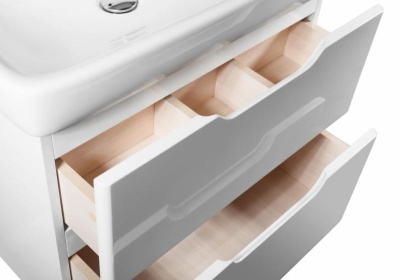 Тумба под раковину Dreja Q 60 99.0001 подвесная Белый глянец