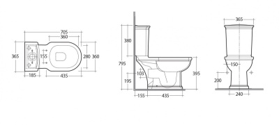 Унитаз компакт RAK Ceramics Washington WT10AWHA/WT11AWHA/YFG173A с бачком и сиденьем Микролифт