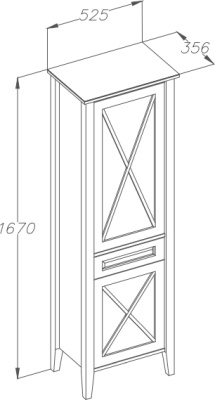 Шкаф пенал Opadiris Палермо 53 R Z0000008561 Белый матовый