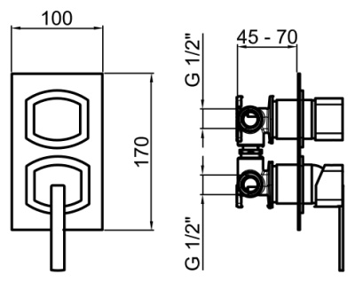 Смеситель для душа Webert Azeta New AA860101 Хром глянцевый