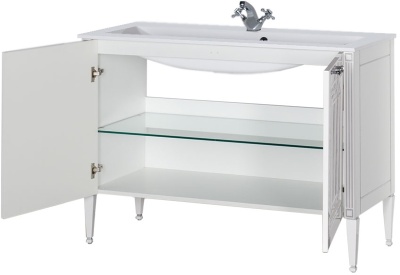 Тумба под раковину Aquanet Паола 120 181763 Белая серебро