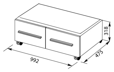 Подкатная тумба Aquanet Нота 100 170375 Дуб белый