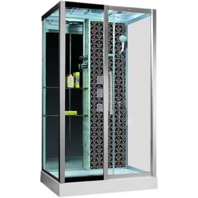 Душевая кабина Niagara Lux 7713 120x80 R профиль Хром задняя стенка Черная