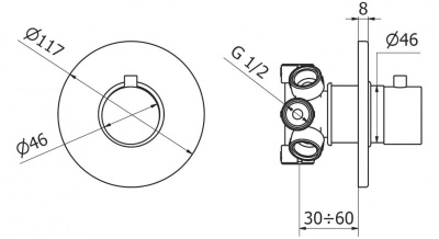 Переключатель потоков Cezares Stella DEV5-01-Cr Хром