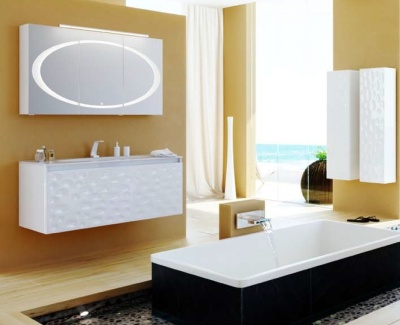 Зеркальный шкаф Aqwella Aqwella Дюна 120 Dun.04.12/W с подсветкой Белый