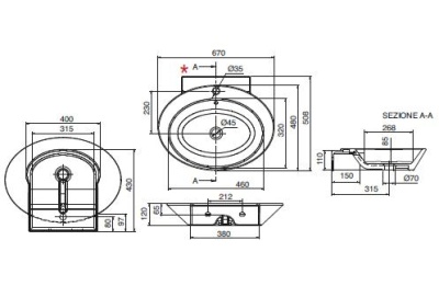 Раковина Scarabeo Wish 2001 Белая