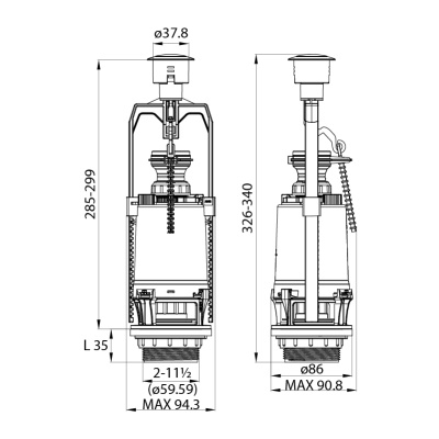Сливная арматура Iddis F012400-0005 с боковой подводкой