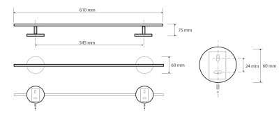 Полотенцедержатель Bemeta Alfa 102404282 Хром