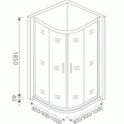 Душевой уголок Good Door Neo R-100-С-CH 100х100 профиль Хром стекло прозрачное