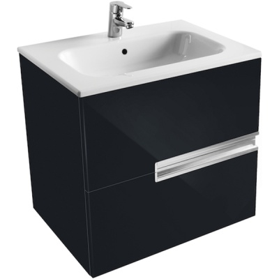 Тумба под раковину Roca Victoria Nord Black Edition 60 подвесная 2 ящика ZRU9000096 Черная