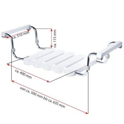 Сиденье для ванны Ridder Assistent А0040011 Хром, Белый