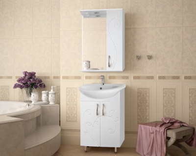 Тумба под раковину Style Line Эко Фьюжн 9 Уют 55 Белый глянец