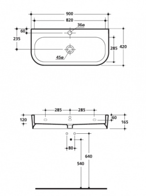 Раковина Kerasan Flo 3151 900 мм