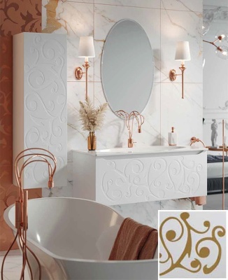 Тумба под раковину Aqwella Clarberg Elegance 120 EL0112GL подвесная Белая матовая Золото