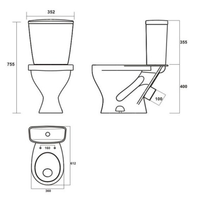 Унитаз-компакт Sanita Эталон комфорт ETLSACC01030713 с бачком и сиденьем Микролифт