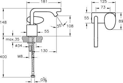 Смеситель для раковины Vitra Istanbul A41826EXP Хром