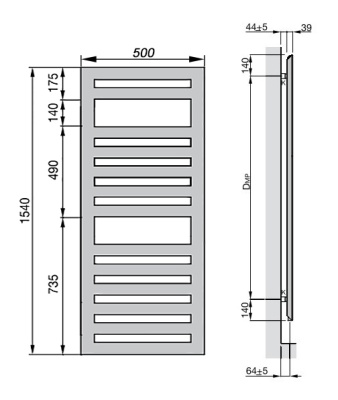 Полотенцесушитель Zehnder Metropolitan Spa MET-150-050 Белый