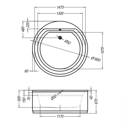 Акриловая ванна Kolpa San Vivo 160x160 Basis