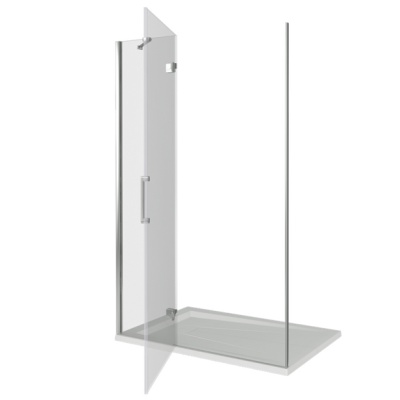 Душевая дверь в нишу Good Door Saturn WTW-140-C-CH 140 L профиль Хром стекло прозрачное
