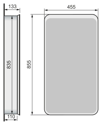 Зеркальный шкаф Raval Pure 45 с подсветкой Белый