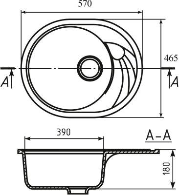 Кухонная мойка Mixline ML-GM17-342 533159 Графит