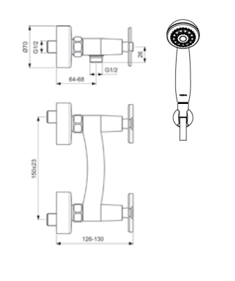 Смеситель для душа Vidima Art BA327AA Хром