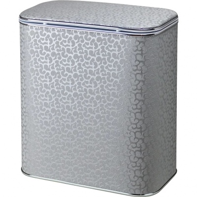 Корзина для белья Cameya Цветы FHH-BG-9 с микролифтом глубокая Серебро, кант хром