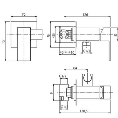 Гигиенический душ со смесителем M&Z Kit bidet CNQ01802 Хром