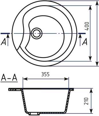 Кухонная мойка Mixline ML-GM12-308 525078 Черная