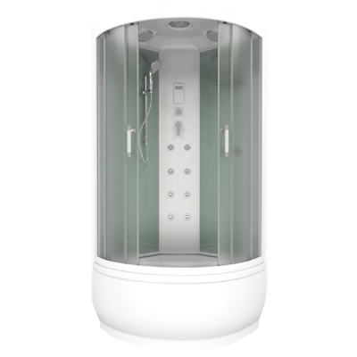 Душевая кабина Bas Арона 100х100 Eco стекло Графит задняя стенка Черная