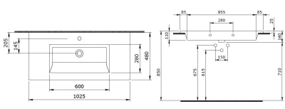 Раковина Bocchi Milano 100 1105 Белая глянцевая